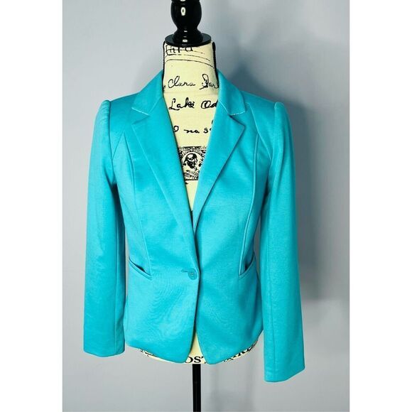 The Limited Jackets & Blazers - The Limited Women's XS Aqua Blue Single Button Blazer Jacket Workwear Fitted